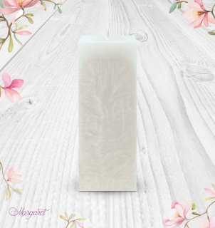 Svíčka Kvádr vysoký (15 cm) – Béžová / Caffé Latte / Květinka